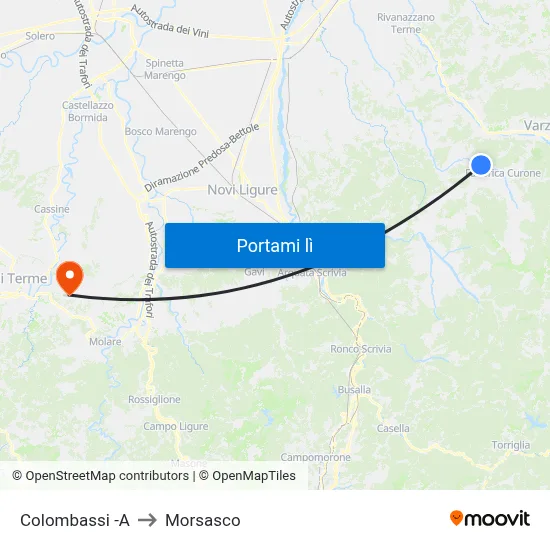 Colombassi -A to Morsasco map