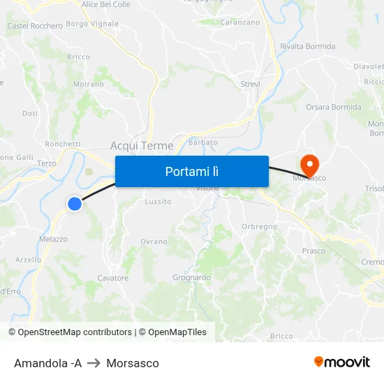 Amandola -A to Morsasco map
