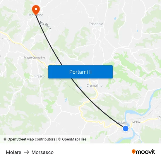 Molare to Morsasco map