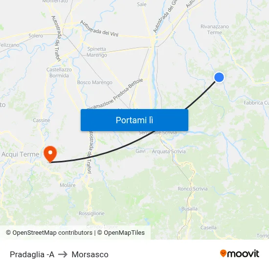 Pradaglia -A to Morsasco map