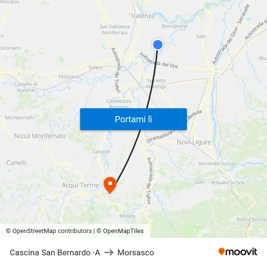 Cascina San Bernardo -A to Morsasco map