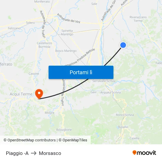 Piaggio -A to Morsasco map