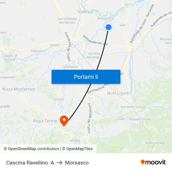Cascina Ravellino -A to Morsasco map