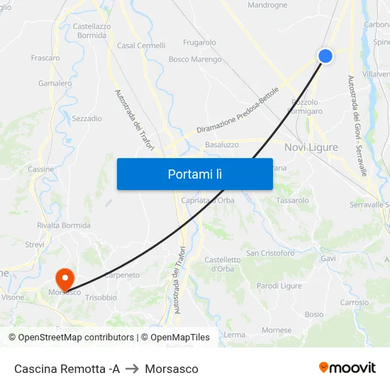 Cascina Remotta -A to Morsasco map