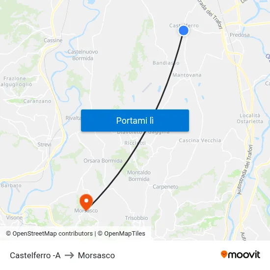 Castelferro -A to Morsasco map