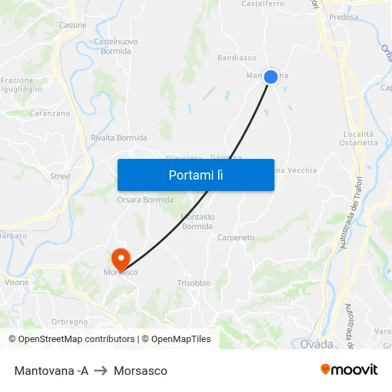 Mantovana -A to Morsasco map