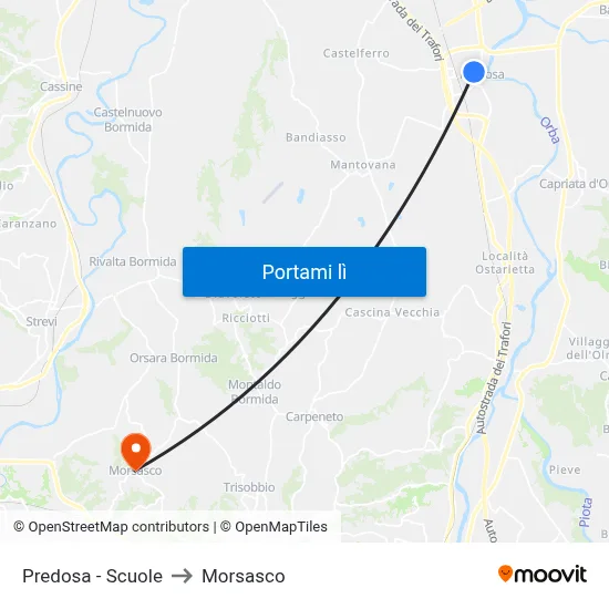 Predosa - Scuole to Morsasco map
