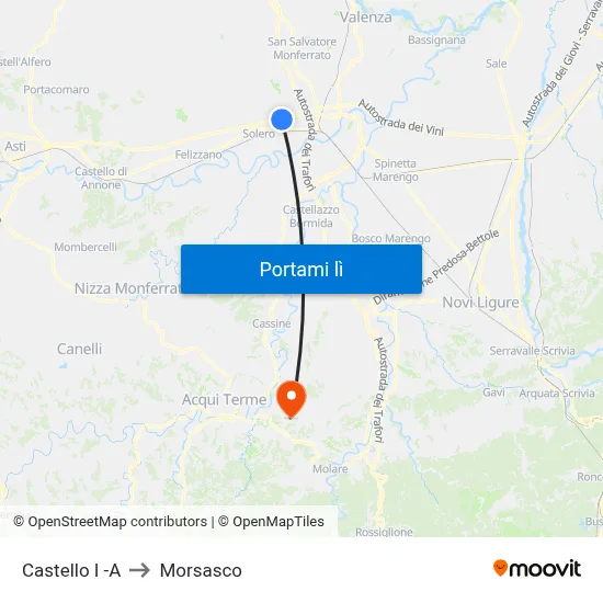 Castello I -A to Morsasco map