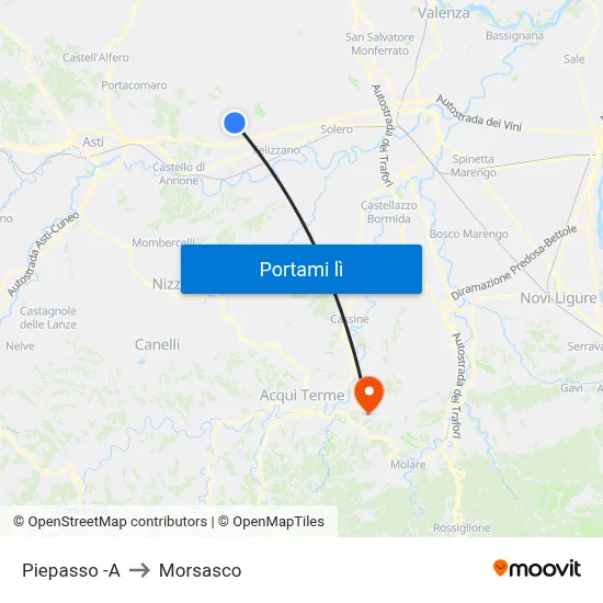 Piepasso -A to Morsasco map