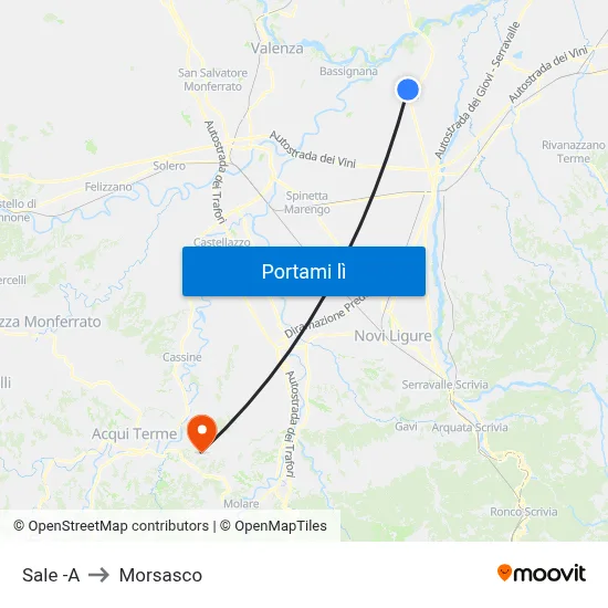 Sale -A to Morsasco map