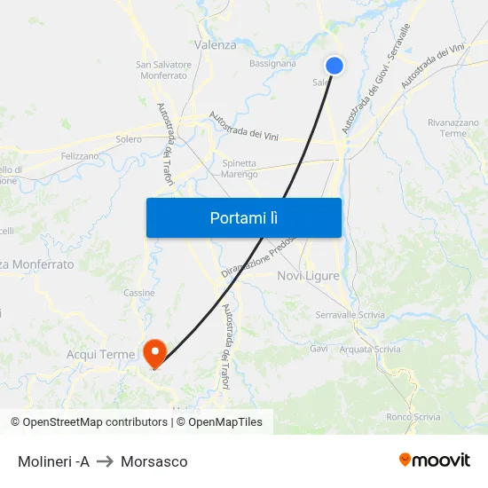 Molineri -A to Morsasco map