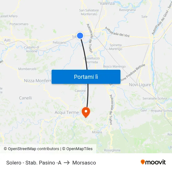 Solero - Stab. Pasino -A to Morsasco map
