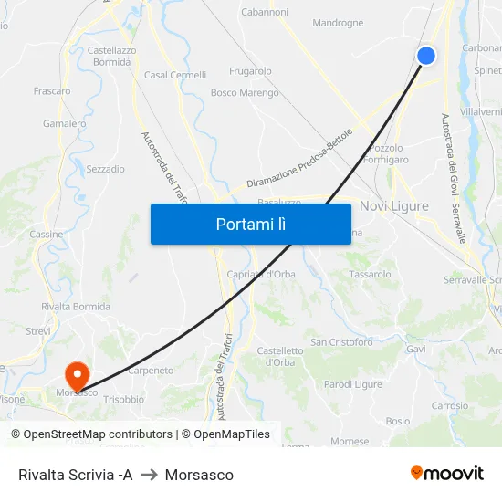 Rivalta Scrivia -A to Morsasco map