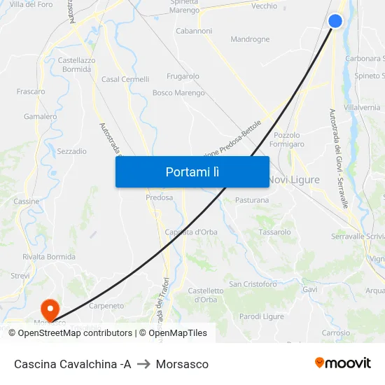 Cascina Cavalchina -A to Morsasco map