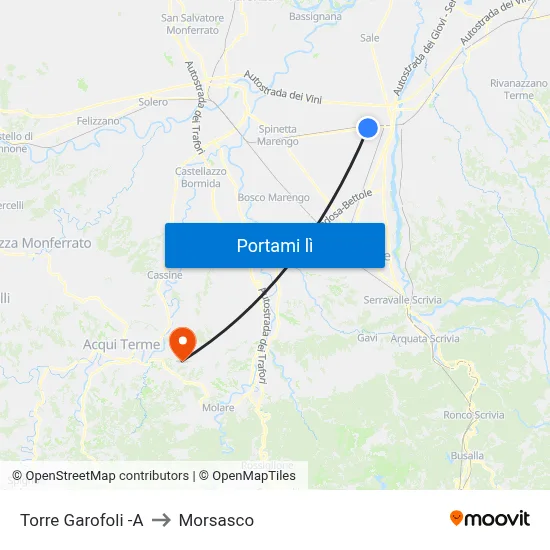 Torre Garofoli -A to Morsasco map