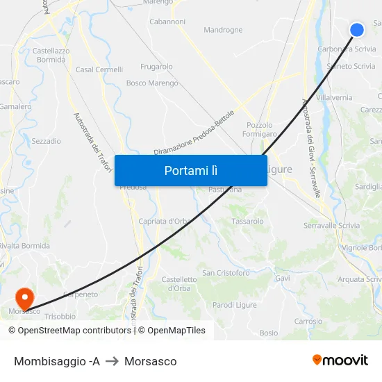 Mombisaggio -A to Morsasco map