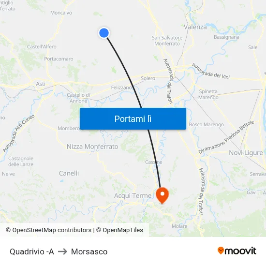 Quadrivio -A to Morsasco map