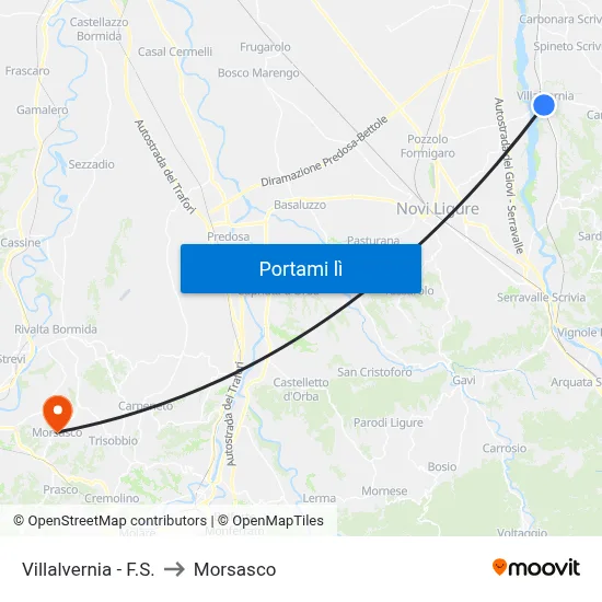 Villalvernia - F.S. to Morsasco map