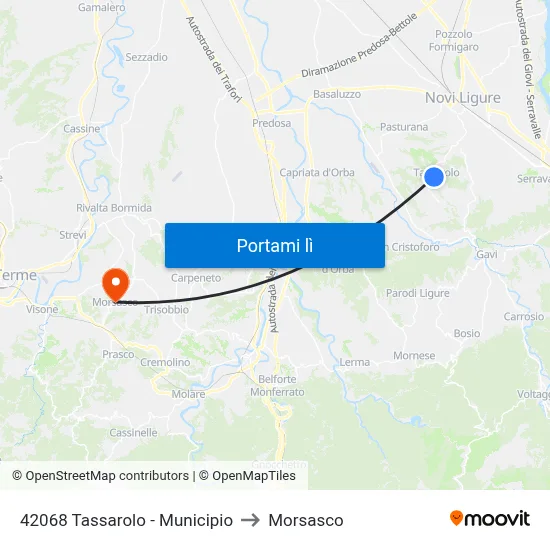 42068 Tassarolo - Municipio to Morsasco map