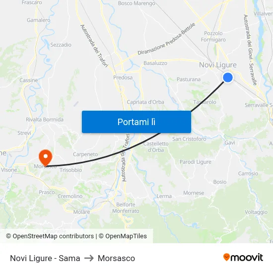 Novi Ligure - Sama to Morsasco map
