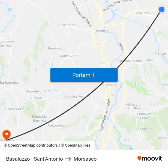 Basaluzzo - Sant'Antonio to Morsasco map