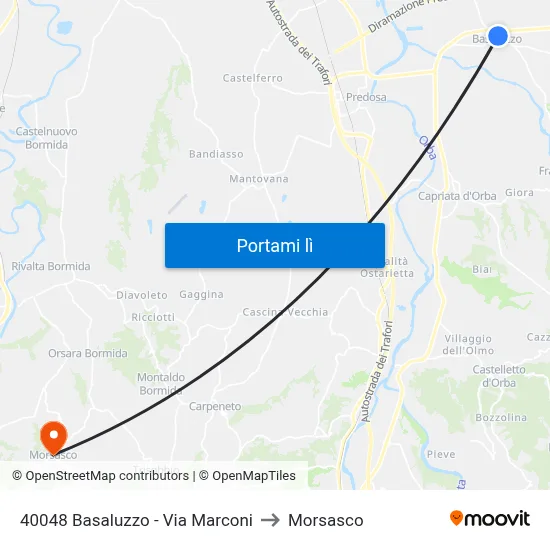 40048 Basaluzzo - Via Marconi to Morsasco map