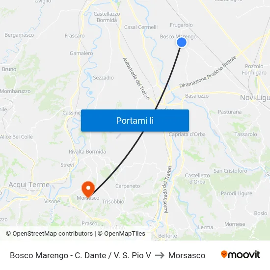 Bosco Marengo - C. Dante / V. S. Pio V to Morsasco map