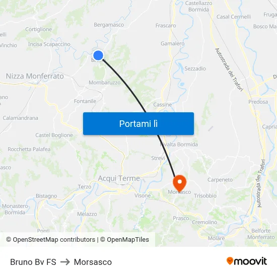 Bruno Bv FS to Morsasco map