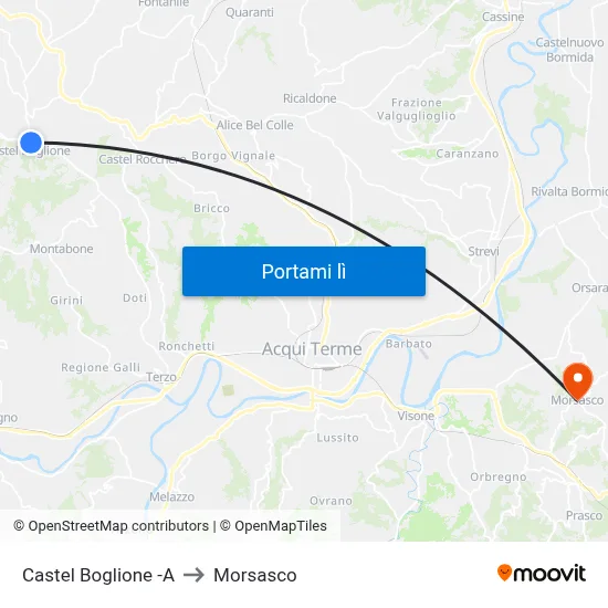 Castel Boglione -A to Morsasco map