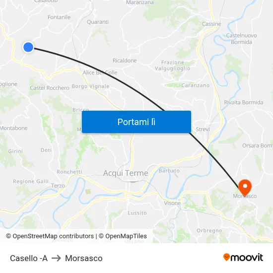 Casello -A to Morsasco map