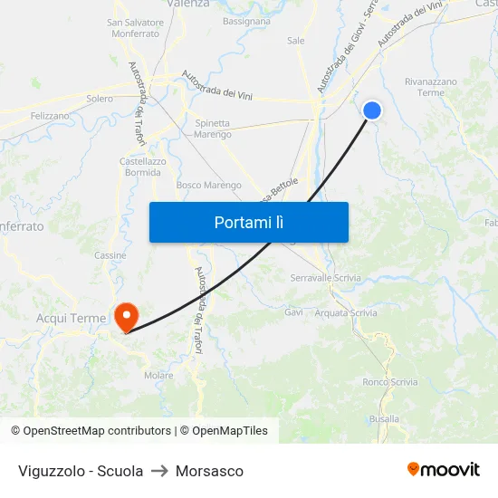 Viguzzolo - Scuola to Morsasco map