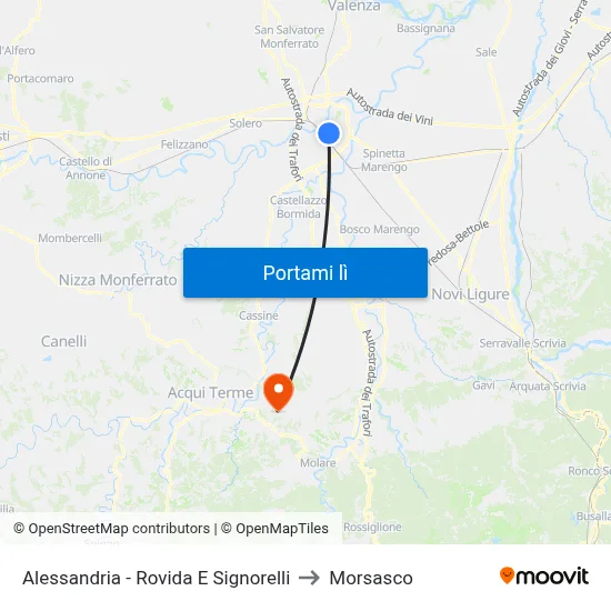 Alessandria - Rovida E Signorelli to Morsasco map
