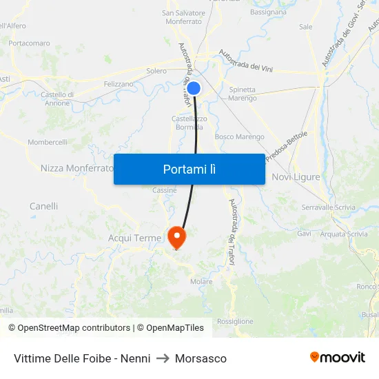 Vittime Delle Foibe - Nenni to Morsasco map