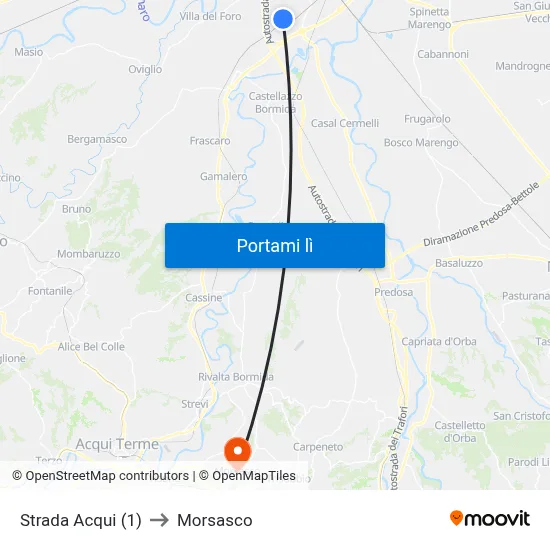 Strada Acqui (1) to Morsasco map