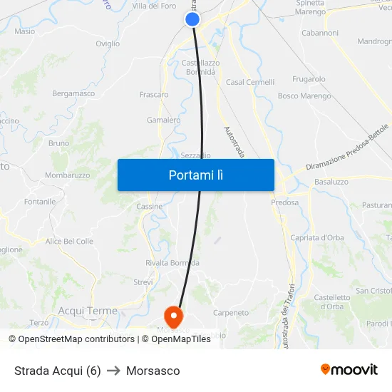 Strada Acqui (6) to Morsasco map