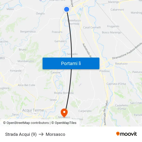 Strada Acqui (9) to Morsasco map