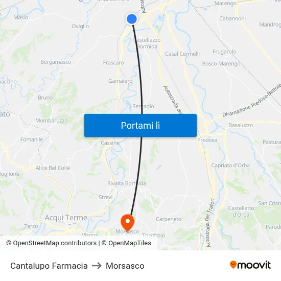 Cantalupo Farmacia to Morsasco map