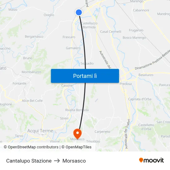 Cantalupo Stazione to Morsasco map