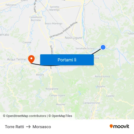 Torre Ratti to Morsasco map