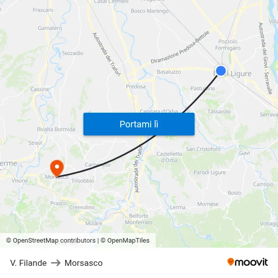 V. Filande to Morsasco map