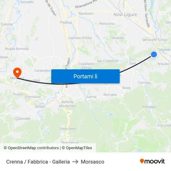 Crenna / Fabbrica - Galleria to Morsasco map