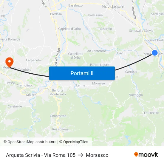 Arquata Scrivia - Via Roma 105 to Morsasco map