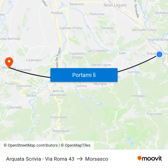 Arquata Scrivia - Via Roma 43 to Morsasco map
