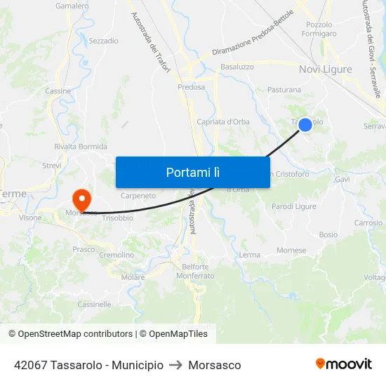 42067 Tassarolo - Municipio to Morsasco map
