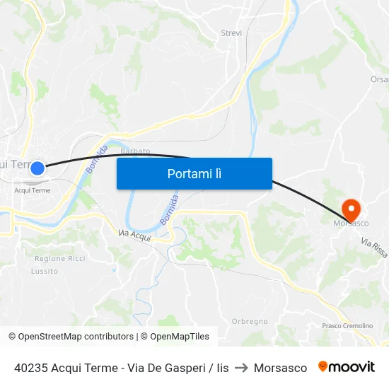 40235 Acqui Terme - Via De Gasperi / Iis to Morsasco map