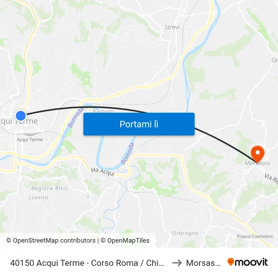 40150 Acqui Terme - Corso Roma / Chiesa to Morsasco map