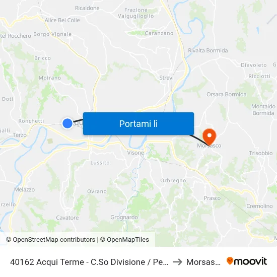 40162 Acqui Terme - C.So Divisione / Penny to Morsasco map