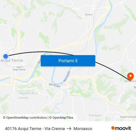 40176 Acqui Terme - Via Crenna to Morsasco map