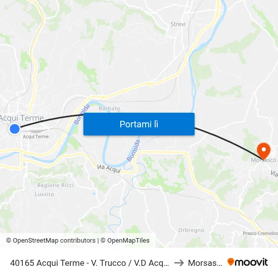 40165 Acqui Terme - V. Trucco / V.D Acquisto to Morsasco map