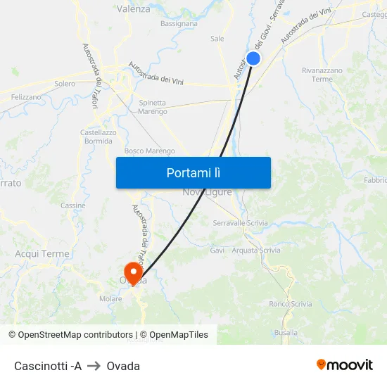 Cascinotti -A to Ovada map